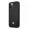BMW Etui na telefon BMW BMHCP12LRSWPK do Apple iPhone 12 Pro Max 6,7" czarny/black hardcase Leather Perforate