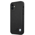 BMW Etui na telefon BMW BMHCP12SRCDPK do Apple iPhone 12 Mini 5,4" czarny/black hardcase Leather Deboss