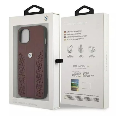 BMW Etui na telefon BMW BMHCP13SRSPPR do Apple iPhone 13 Mini 5,4" czerwony/red hardcase Leather Curve Perforate BMW Etui na telefon BMW BMHCP13SRSPPR do Apple iPhone 13 Mini 5,4" czerwony/red hardcase Leather Curve Perforate