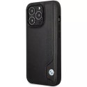 BMW Etui na telefon BMW BMHCP14X22RBDK do Apple iPhone 14 Pro Max 6,7" czarny/black hardcase Leather Blue Dots