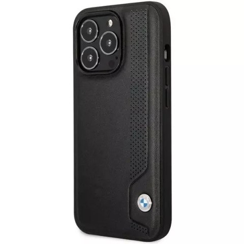 BMW Etui na telefon BMW BMHCP14X22RBDK do Apple iPhone 14 Pro Max 6,7" czarny/black hardcase Leather Blue Dots BMW Etui na telefon BMW BMHCP14X22RBDK do Apple iPhone 14 Pro Max 6,7" czarny/black hardcase Leather Blue Dots