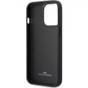 BMW Etui na telefon BMW BMHCP14X22RBDK do Apple iPhone 14 Pro Max 6,7" czarny/black hardcase Leather Blue Dots