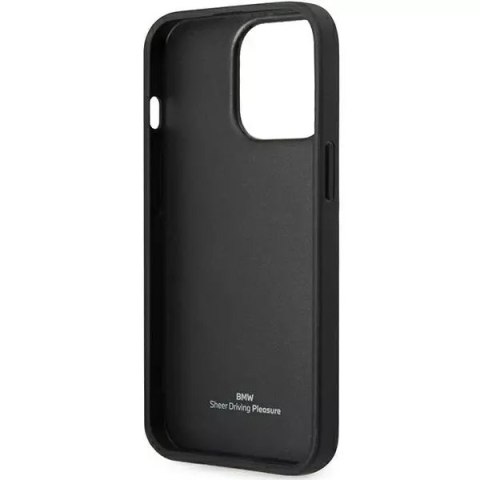 BMW Etui na telefon BMW BMHCP14X22RBDK do Apple iPhone 14 Pro Max 6,7" czarny/black hardcase Leather Blue Dots BMW Etui na telefon BMW BMHCP14X22RBDK do Apple iPhone 14 Pro Max 6,7" czarny/black hardcase Leather Blue Dots