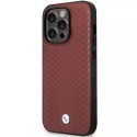 BMW Etui na telefon BMW BMHCP14X22RFGR do Apple iPhone 14 Pro Max 6,7" burgundowy/burgundy Leather Diamond Pattern