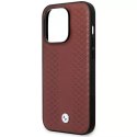 BMW Etui na telefon BMW BMHCP14X22RFGR do Apple iPhone 14 Pro Max 6,7" burgundowy/burgundy Leather Diamond Pattern