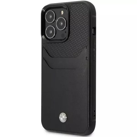 BMW Etui na telefon BMW BMHCP14X22RSEPK do Apple iPhone 14 Pro Max 6,7" czarny/black Leather Card Slot BMW Etui na telefon BMW BMHCP14X22RSEPK do Apple iPhone 14 Pro Max 6,7" czarny/black Leather Card Slot