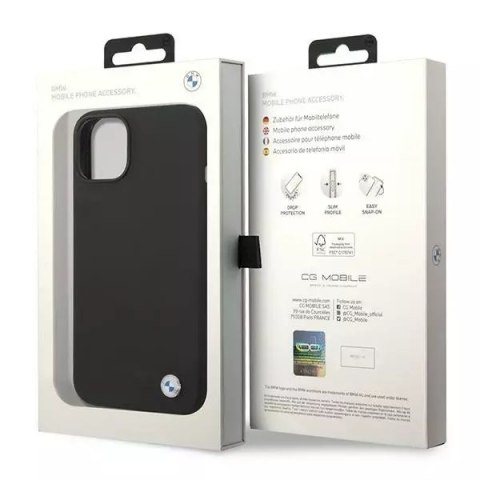 BMW Etui na telefon BMW BMHCP14SSILBK do Apple iPhone 14 6,1" czarny/black Silicone Metal Logo BMW Etui na telefon BMW BMHCP14SSILBK do Apple iPhone 14 6,1" czarny/black Silicone Metal Logo