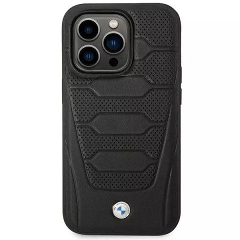 BMW Etui na telefon BMW BMHMP14X22RPSK do Apple iPhone 14 Pro Max 6,7" czarny/black Leather Seats Pattern MagSafe BMW Etui na telefon BMW BMHMP14X22RPSK do Apple iPhone 14 Pro Max 6,7" czarny/black Leather Seats Pattern MagSafe