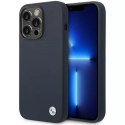 BMW Etui na telefon BMW BMHMP14XSILNA do Apple iPhone 14 Pro Max 6,7" granatowy/navy Silicone Metal Logo MagSafe