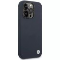 BMW Etui na telefon BMW BMHMP14XSILNA do Apple iPhone 14 Pro Max 6,7" granatowy/navy Silicone Metal Logo MagSafe