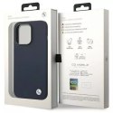BMW Etui na telefon BMW BMHMP14XSILNA do Apple iPhone 14 Pro Max 6,7" granatowy/navy Silicone Metal Logo MagSafe