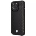 BMW Etui na telefon BMW BMHMP14L22RFGK do Apple iPhone 14 Pro 6,1" czarny/black Leather Diamond Pattern MagSafe