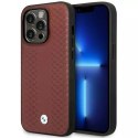 BMW Etui na telefon BMW BMHMP14L22RFGR do Apple iPhone 14 Pro 6,1" burgundowy/burgundy Leather Diamond Pattern MagSafe