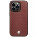 BMW Etui na telefon BMW BMHMP14L22RFGR do Apple iPhone 14 Pro 6,1" burgundowy/burgundy Leather Diamond Pattern MagSafe