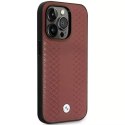 BMW Etui na telefon BMW BMHMP14L22RFGR do Apple iPhone 14 Pro 6,1" burgundowy/burgundy Leather Diamond Pattern MagSafe