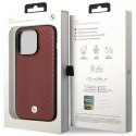 BMW Etui na telefon BMW BMHMP14L22RFGR do Apple iPhone 14 Pro 6,1" burgundowy/burgundy Leather Diamond Pattern MagSafe