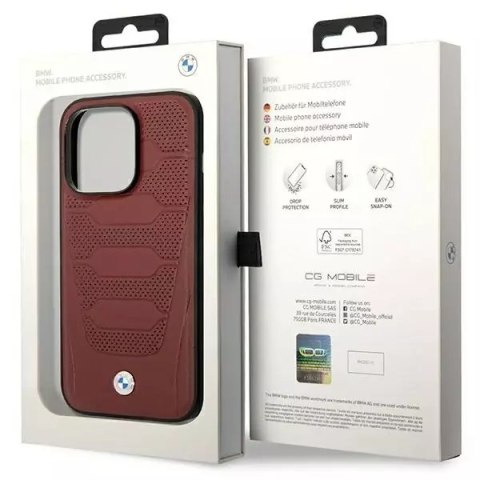 BMW Etui na telefon BMW BMHMP14L22RPSR do Apple iPhone 14 Pro 6,1" burgundowy/burgundy Leather Seats Pattern MagSafe BMW Etui na telefon BMW BMHMP14L22RPSR do Apple iPhone 14 Pro 6,1" burgundowy/burgundy Leather Seats Pattern MagSafe