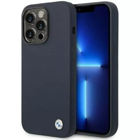 BMW Etui na telefon BMW BMHMP14LSILNA do Apple iPhone 14 Pro 6,1" granatowy/navy Silicone Metal Logo MagSafe BMW Etui na telefon BMW BMHMP14LSILNA do Apple iPhone 14 Pro 6,1" granatowy/navy Silicone Metal Logo MagSafe