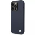 BMW Etui na telefon BMW BMHMP14LSILNA do Apple iPhone 14 Pro 6,1" granatowy/navy Silicone Metal Logo MagSafe
