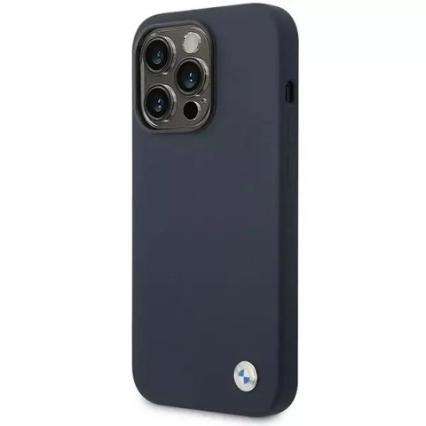 BMW Etui na telefon BMW BMHMP14LSILNA do Apple iPhone 14 Pro 6,1" granatowy/navy Silicone Metal Logo MagSafe BMW Etui na telefon BMW BMHMP14LSILNA do Apple iPhone 14 Pro 6,1" granatowy/navy Silicone Metal Logo MagSafe
