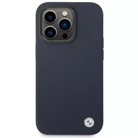 BMW Etui na telefon BMW BMHMP14LSILNA do Apple iPhone 14 Pro 6,1" granatowy/navy Silicone Metal Logo MagSafe BMW Etui na telefon BMW BMHMP14LSILNA do Apple iPhone 14 Pro 6,1" granatowy/navy Silicone Metal Logo MagSafe