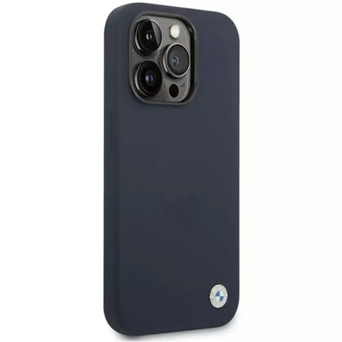 BMW Etui na telefon BMW BMHMP14LSILNA do Apple iPhone 14 Pro 6,1" granatowy/navy Silicone Metal Logo MagSafe BMW Etui na telefon BMW BMHMP14LSILNA do Apple iPhone 14 Pro 6,1" granatowy/navy Silicone Metal Logo MagSafe