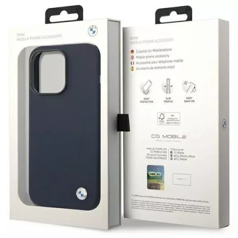BMW Etui na telefon BMW BMHMP14LSILNA do Apple iPhone 14 Pro 6,1" granatowy/navy Silicone Metal Logo MagSafe BMW Etui na telefon BMW BMHMP14LSILNA do Apple iPhone 14 Pro 6,1" granatowy/navy Silicone Metal Logo MagSafe