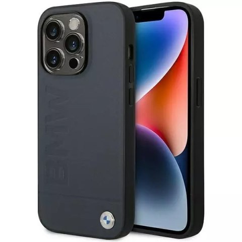 BMW Etui na telefon BMW BMHMP14LSLLNA do Apple iPhone 14 Pro 6,1" granatowy/navy hardcase Leather Hot Stamp MagSafe BMW Etui na telefon BMW BMHMP14LSLLNA do Apple iPhone 14 Pro 6,1" granatowy/navy hardcase Leather Hot Stamp MagSafe