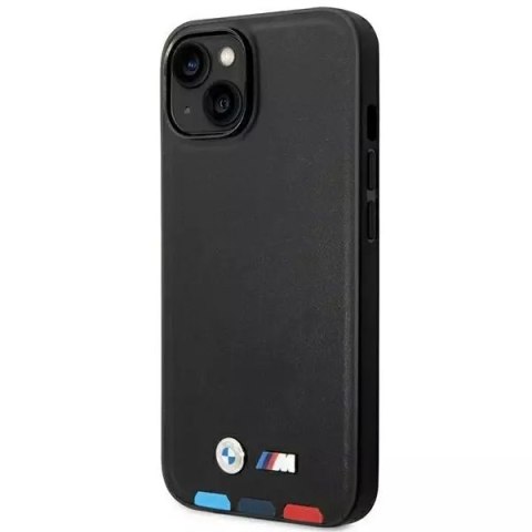 BMW Etui na telefon BMW BMHMP14M22PTDK do Apple iPhone 14 Plus 6,7" czarny/black Leather Stamp Tricolor Magsafe BMW Etui na telefon BMW BMHMP14M22PTDK do Apple iPhone 14 Plus 6,7" czarny/black Leather Stamp Tricolor Magsafe