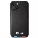 BMW Etui na telefon BMW BMHMP14M22PTDK do Apple iPhone 14 Plus 6,7" czarny/black Leather Stamp Tricolor Magsafe