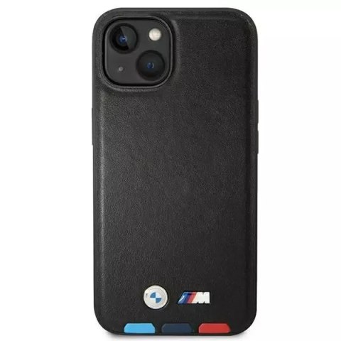 BMW Etui na telefon BMW BMHMP14M22PTDK do Apple iPhone 14 Plus 6,7" czarny/black Leather Stamp Tricolor Magsafe BMW Etui na telefon BMW BMHMP14M22PTDK do Apple iPhone 14 Plus 6,7" czarny/black Leather Stamp Tricolor Magsafe
