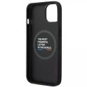 BMW Etui na telefon BMW BMHMP14M22PTDK do Apple iPhone 14 Plus 6,7" czarny/black Leather Stamp Tricolor Magsafe