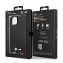BMW Etui na telefon BMW BMHMP14M22PTDK do Apple iPhone 14 Plus 6,7" czarny/black Leather Stamp Tricolor Magsafe