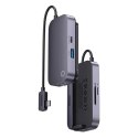 Baseus Hub 6in1 Baseus PadJoy Series USB-C do USB 3.0 + HDMI + USB-C PD + jack 3.5mm + SD/TF (szary)