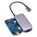 Baseus Hub 6in1 Baseus PadJoy Series USB-C do USB 3.0 + HDMI + USB-C PD + jack 3.5mm + SD/TF (szary)