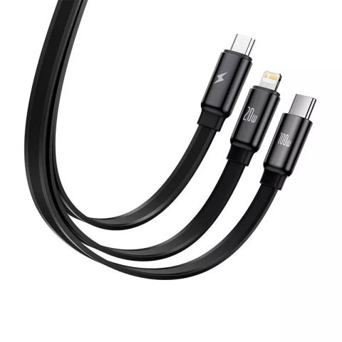 Baseus Kabel USB-C Baseus Traction 3w1 USB-C / Lightning / Micro 100W 1.7m (czarny) Baseus Kabel USB-C Baseus Traction 3w1 USB-C / Lightning / Micro 100W 1.7m (czarny)