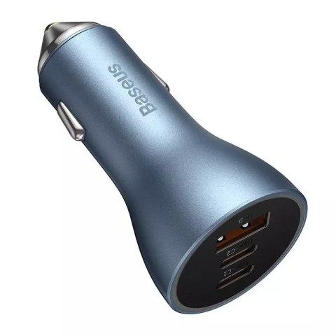 Baseus Ładowarka samochodowa Baseus Golden Contactor Pro, 2x USB-C, 1x USB, 65W (niebieska) Baseus Ładowarka samochodowa Baseus Golden Contactor Pro, 2x USB-C, 1x USB, 65W (niebieska)