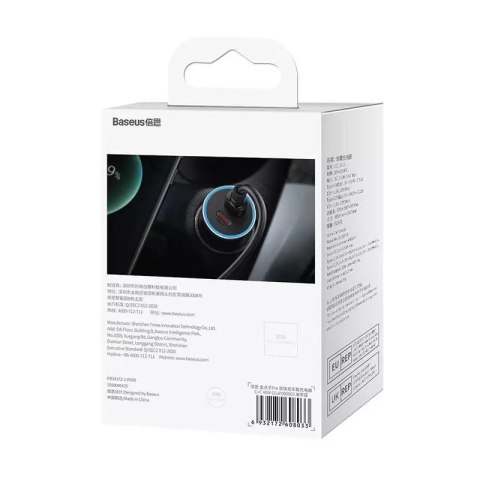 Baseus Ładowarka samochodowa Baseus Golden Contactor Pro, 2x USB-C, 40W (niebieska) Baseus Ładowarka samochodowa Baseus Golden Contactor Pro, 2x USB-C, 40W (niebieska)