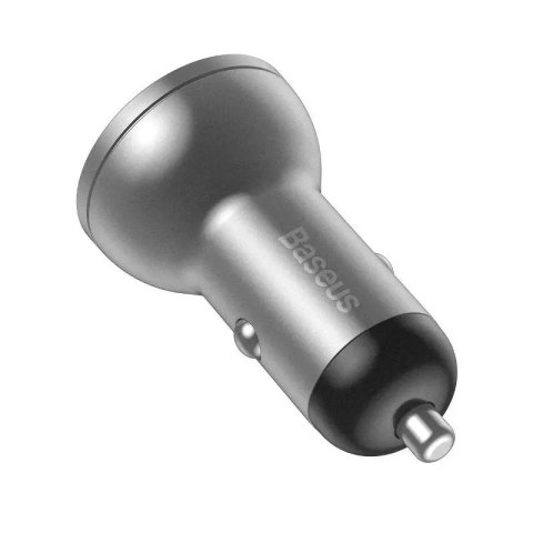 Baseus Ładowarka samochodowa Baseus z wyświetlaczem, 2x USB, 4,8A, 24W (srebrna) Baseus Ładowarka samochodowa Baseus z wyświetlaczem, 2x USB, 4,8A, 24W (srebrna)