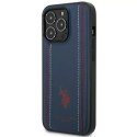 U.S. Polo Etui na telefon US Polo USHCP14XPFAV do Apple iPhone 14 Pro Max 6,7" granatowy/navy blue Leather Stitch
