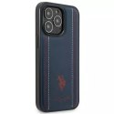 U.S. Polo Etui na telefon US Polo USHCP14XPFAV do Apple iPhone 14 Pro Max 6,7" granatowy/navy blue Leather Stitch