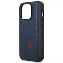 U.S. Polo Etui na telefon US Polo USHCP14XPFAV do Apple iPhone 14 Pro Max 6,7" granatowy/navy blue Leather Stitch