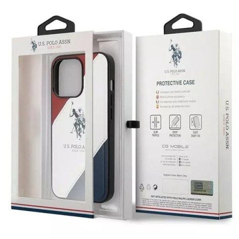 U.S. Polo Etui na telefon US Polo USHCP14XPSO3 do Apple iPhone 14 Pro Max 6,7" biały/white Tricolor Embossed U.S. Polo Etui na telefon US Polo USHCP14XPSO3 do Apple iPhone 14 Pro Max 6,7" biały/white Tricolor Embossed