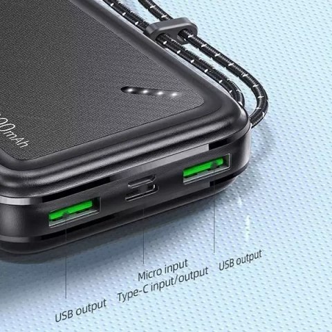 Usams USAMS Powerbank PB60 20000mAh 22.5W 2xQC3.0+PD Fast Charge czarny/black 20KCD16801 (US-CD168) Usams USAMS Powerbank PB60 20000mAh 22.5W 2xQC3.0+PD Fast Charge czarny/black 20KCD16801 (US-CD168)