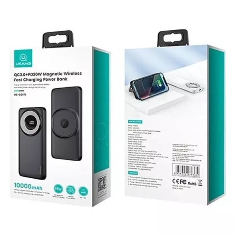Usams USAMS Powerbank PB62 10000mAh 20W QC3.0+PD Magnetic Wireless Fast Charge nebieski/blue 10KCD17104 (US-CD171) Usams USAMS Powerbank PB62 10000mAh 20W QC3.0+PD Magnetic Wireless Fast Charge nebieski/blue 10KCD17104 (US-CD171)
