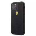 Ferrari Etui na telefon Ferrari iPhone 12 Pro Max 6,7" czarny/black hardcase On Track Perforated