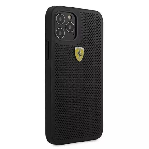 Ferrari Etui na telefon Ferrari iPhone 12 Pro Max 6,7" czarny/black hardcase On Track Perforated Ferrari Etui na telefon Ferrari iPhone 12 Pro Max 6,7" czarny/black hardcase On Track Perforated