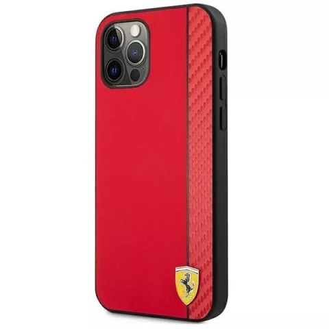 Ferrari Etui na telefon Ferrari iPhone 12 Pro Max 6,7" czerwony/red hardcase On Track Carbon Stripe Ferrari Etui na telefon Ferrari iPhone 12 Pro Max 6,7" czerwony/red hardcase On Track Carbon Stripe