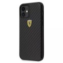 Ferrari Etui na telefon Ferrari iPhone 12 mini 5,4" czarny/black hardcase On Track Real Carbon