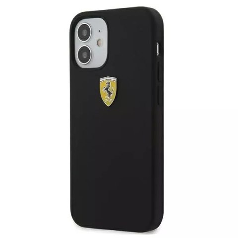 Ferrari Etui na telefon Ferrari iPhone 12 mini 5,4" czarny/black hardcase On Track Silicone Ferrari Etui na telefon Ferrari iPhone 12 mini 5,4" czarny/black hardcase On Track Silicone